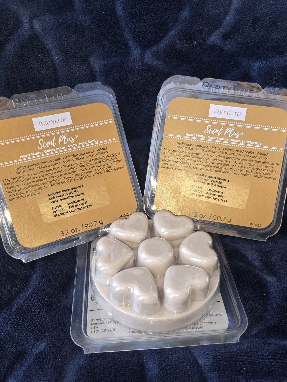 PartyLite Scent Plus Heart Melts - 3 Pack Sandalwood